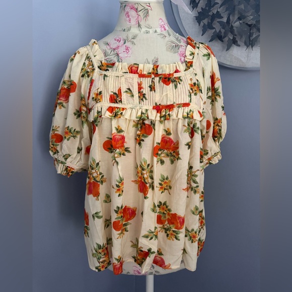 Elie Tahari Soft Pleat Blouse in Orange - Picture 1 of 8